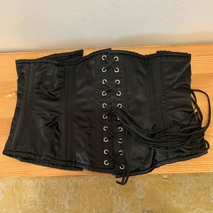 Authentic metal bone and clasp lace up corset